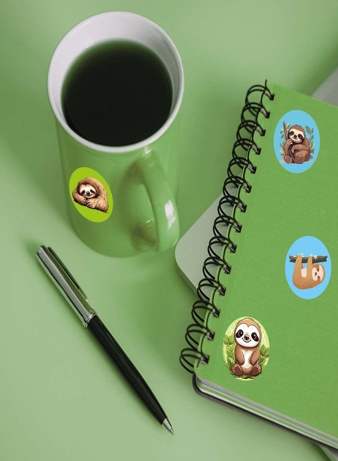 PIBIPAID 500 Pcs Sloth Animal Party Roll Stickers,Sloth Birthday Party Favors Supplies Decorations Goodie Bag Stuffers Prize Labels - Image 5